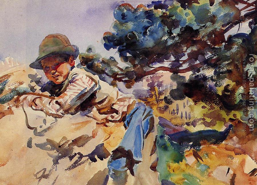John Singer Sargent : Boy on a Rock